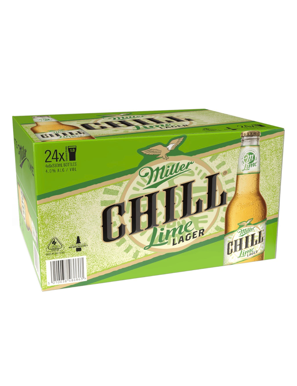 Miller Chill With Lime Lager Bottles 330mL