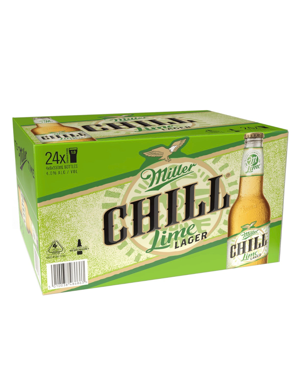 Miller Chill With Lime Lager Bottles 330mL