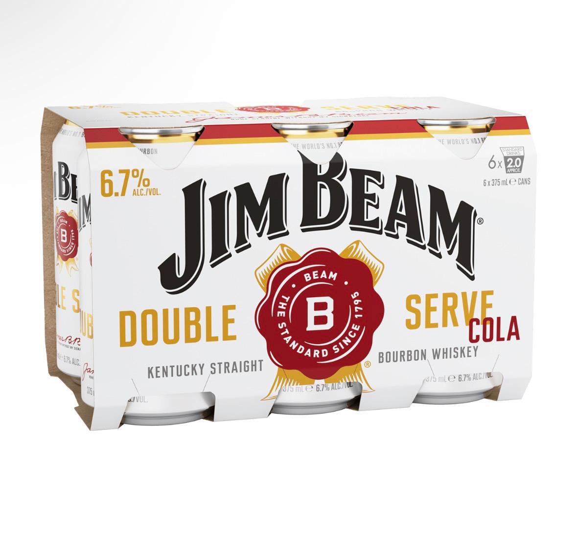Jimbeam Double Serve Cola 375mL