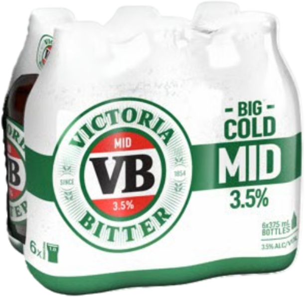 Victoria Bitter 3.5% Bottles 375mL